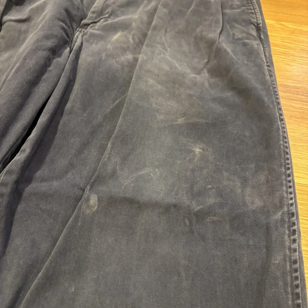 VTG Polo Ralph Lauren Andrew Pants Mens 35x32 Navy Blue Double-Pleated Made USA